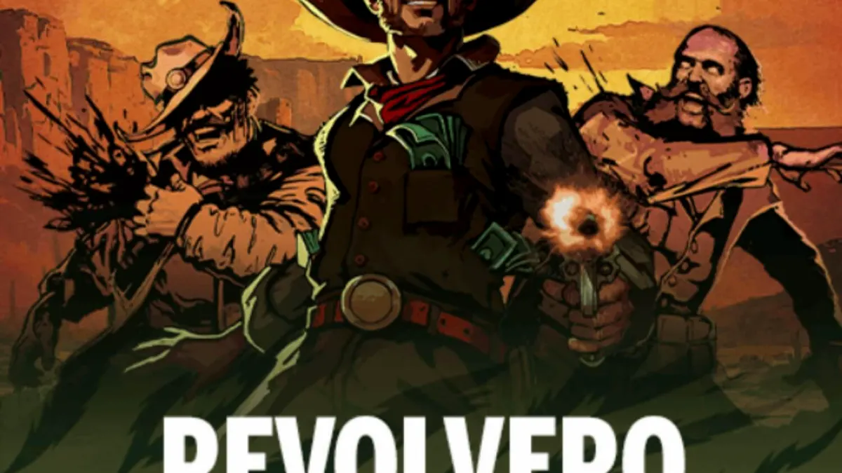Cenário desértico e rústico do slot Revolvero com elementos de faroeste